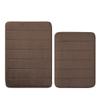 15 Piece Bathroom Shower Curtain set with Memory Foam Bath rugs. 2 Solid coffee brown beige Color Modern Design None-Slip Bath Mats Includes12 Roller Ball Hooks Style Carrie (Brown) view 3
