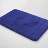 15 Piece Bathroom Shower Curtain set with matching Memory Foam Bath rugs. 2 Solid Navy Blue Beige Color Modern Design None-Slip Bath Mats Includes12 Roller Ball Hooks Style Carrie (Navy) view 3
