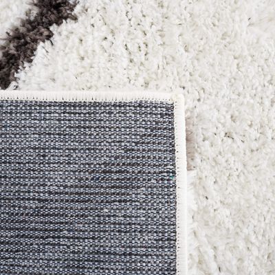SAFAVIEH Area Rug 8x10 - Berber Shag Collection - Large - Ivory & Grey, Moroccan Design, Non-Shedding & Easy Cleaning, Plush Thick Pile, Ideal for Living Room, Bedroom, Dining Space (BER522F)