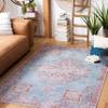SAFAVIEH Washable Rug Serapi Collection - 8' x 10', Blue & Brown, Slip Resistant & Easy to Clean, Ideal for Living Room, Bedroom, Dining Space (SEP580M) view 1