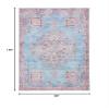 SAFAVIEH Washable Rug Serapi Collection - 8' x 10', Blue & Brown, Slip Resistant & Easy to Clean, Ideal for Living Room, Bedroom, Dining Space (SEP580M) view 2