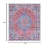 SAFAVIEH Washable Rug Serapi Collection - 8' x 10', Blue & Rust, Slip Resistant & Easy to Clean, Ideal for Living Room, Bedroom, Dining Space (SEP369M) view 2