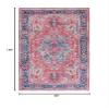 SAFAVIEH Washable Rug Serapi Collection - 8' x 10', Navy & Red, Slip Resistant & Easy to Clean, Ideal for Living Room, Bedroom, Dining Space (SEP518M) view 2