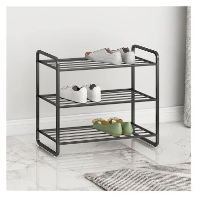 KUYWLMKMZZ Doorway Shoe Rack Simple Shoe Rack Black Metal Shoe and Boot Storage Rack Cabinet Closet Corridor Bedroom Balcony Entrance 3/4/5 Floors Shoe Organizer (Size : 70x100cm)