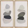 wall26 Framed Canvas Wall Art Print Set Geometric Pastel Multicolor Polygon Layers Abstract Shapes Illustrations Modern Bohemian Colorful Cool for Living Room, Bedroom, Office - 16"x24"x2 Natural view 1
