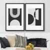 wall26 Framed Canvas Print Wall Art Set Black and White Mid Century Semi Circle Arches Abstract Shapes Illustrations Modern Minimalist Relax/Calm for Living Room, Bedroom, Office - 16"x24"x2 Black view 3