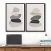 wall26 Framed Canvas Wall Art Print Set Geometric Pastel Multicolor Polygon Layers Abstract Shapes Illustrations Modern Bohemian Colorful Cool for Living Room, Bedroom, Office - 16"x24"x2 Black view 2