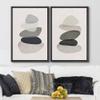 wall26 Framed Canvas Wall Art Print Set Geometric Pastel Multicolor Polygon Layers Abstract Shapes Illustrations Modern Bohemian Colorful Cool for Living Room, Bedroom, Office - 16"x24"x2 Black view 3