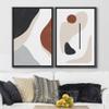 wall26 Framed Canvas Wall Art Print Set Brown, Black & Gray Mid-Century Polygons Abstract Shapes Illustrations Modern Relax/Calm Multicolor for Living Room, Bedroom, Office - 16"x24"x2 Black view 3