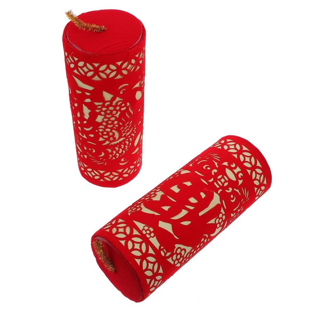 1pair Simulated Firecrackers Ornaments When Darkness Loves Us Chinese New Year Ornament Spring Festival Decoration Red Decor Window Decor Ornaments Red Present