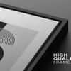 wall26 Framed Canvas Print Wall Art Set Black and White Mid Century Spiral Polygons Abstract Shapes Illustrations Modern Minimalist Relax/Calm for Living Room, Bedroom, Office - 16"x24"x2 Black view 4