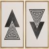 wall26 Framed Canvas Print Wall Art Set Mid-Century Spiral Triangle Polygon Variety Abstract Shapes Illustrations Modern Minimalist Relax/Calm for Living Room, Bedroom, Office - 16"x24"x2 Natural view 1