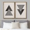 wall26 Framed Canvas Print Wall Art Set Mid-Century Spiral Triangle Polygon Variety Abstract Shapes Illustrations Modern Minimalist Relax/Calm for Living Room, Bedroom, Office - 16"x24"x2 Natural view 3