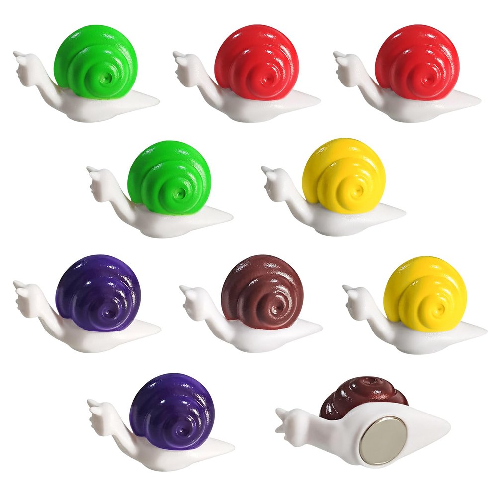 10PCS Snail Shaped Refrigerator Magnets, Cute Kids Magnets, Magnets for Whiteboards, File Cabinet Magnets for Boys, Girls, Kids, Bookshelves, Desks, Files, Kids Halloween Party Gifts