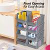 TidyFriend 4 Pack Stackable Storage Bins Open Front for Pantry Organizers and Storage, Plastic Storage Bins for Garage Organization, Garage Storage Bins for Shelves, Racks, Tools & Supplies (Grey) view 4