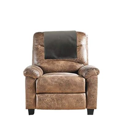 Azrah Traders Leather Recliner Chair Headrest Cover - Sofa, Love Seat, Furniture Protector, Theater Seat Cover/SlipCover for Home & Office, 30x50 Inches - Brown Pack of 2