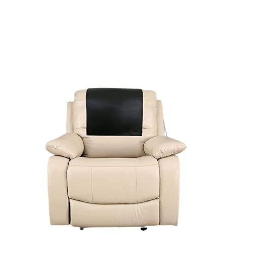 Azrah Traders Leather Recliner Chair Headrest Cover - Sofa, Love Seat, Furniture Protector, Theater Seat Cover/SlipCover for Home & Office, 30x50 Inches - Black Pack of 2