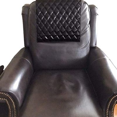 Azrah Traders Leather Recliner Chair Headrest Cover - Sofa, Love Seat, Furniture Protector, Theater Seat Cover/SlipCover for Home & Office, 30x50 Inches - Quilt Black Pack of 2