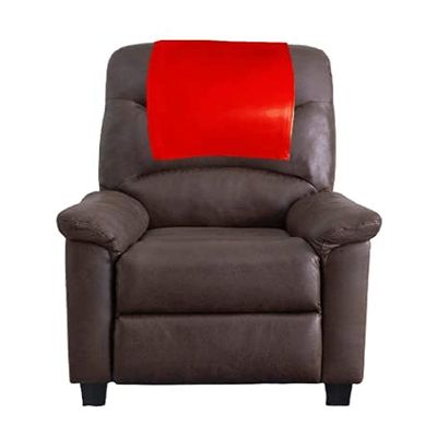 Azrah Traders Leather Recliner Chair Headrest Cover - Sofa, Love Seat, Furniture Protector, Theater Seat Cover/SlipCover for Home & Office, 30x50 Inches - Red Pack of 2
