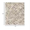100% Leather Jacquard Hand Made Cowhide Patchwork Area Rugs Carpet Color Grey MC120 (2'0x3'0, Grey) view 1