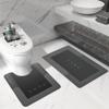 2Pcs Bathroom Mats U Shaped Set, Non-Slip Quick-Dry Toilet Bath Rug for Tub, Shower and Bath Room 19.7"x31.5"+19.7"x23.6", Dark Grey view 1