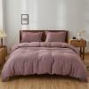 Simple&Opulence 100% Linen Duvet Cover Set, 3 PCS Natural French Flax Purple Duvet Cover Full Size, Breathable Soft Comfy Linen Bedding Comforter Cover with 2 Pillowcases(Purple, 78"x86") view 1