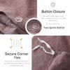 Simple&Opulence 100% Linen Duvet Cover Set, 3 PCS Natural French Flax Purple Duvet Cover Full Size, Breathable Soft Comfy Linen Bedding Comforter Cover with 2 Pillowcases(Purple, 78"x86") view 3