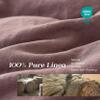 Simple&Opulence 100% Linen Duvet Cover Set, 3 PCS Natural French Flax Purple Duvet Cover Full Size, Breathable Soft Comfy Linen Bedding Comforter Cover with 2 Pillowcases(Purple, 78"x86") view 4