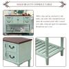 45.3 Narrow Console Table with Storage, Console Table Sideboard for Entryway Sofa Table with Shutter doors and 4 Storage Drawers, Console Tables for Living Room,AntiqueBlue view 3