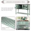 45.3 Narrow Console Table with Storage, Console Table Sideboard for Entryway Sofa Table with Shutter doors and 4 Storage Drawers, Console Tables for Living Room,AntiqueBlue view 4
