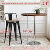 Andeworld Bar Stools Set of 4 Counter Height Stools Industrial Metal Barstools with Wooden Seats(24 Inch, Distressed Gold) view 2