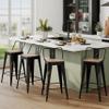 Andeworld Bar Stools Set of 4 Counter Height Stools Industrial Metal Barstools with Wooden Seats(24 Inch, Distressed Gold) view 3
