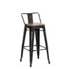 Andeworld Bar Stools Set of 4 Counter Height Stools Industrial Metal Barstools with Wooden Seats(24 Inch, Distressed Gold) view 4