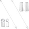 2 Pieces Blind Wand Vertical Blinds Replacement Parts Blind Stick Rod with Hook and Grip Clear for Window(Plastic,12 Inch) view 1