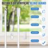 2 Pieces Blind Wand Vertical Blinds Replacement Parts Blind Stick Rod with Hook and Grip Clear for Window(Plastic,12 Inch) view 3