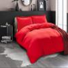 100% Cotton 600 Thread Count Duvet Cover, 1 Piece Duvet Cover with Zipper Closure & Corner Ties, Comforter Cover (Full/Queen Size, Red) view 2