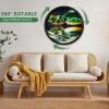 17.3'' Moving Sand Art, 3D Sand Art Liquid Motion Moving Wall Art Deep Sea Sandscape Living Room Decoration, 360 Rotate, Glass Crafts Solid Wood Frame, Home Office Work Decor (Green) view 2