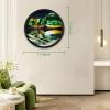 17.3'' Moving Sand Art, 3D Sand Art Liquid Motion Moving Wall Art Deep Sea Sandscape Living Room Decoration, 360 Rotate, Glass Crafts Solid Wood Frame, Home Office Work Decor (Green) view 3