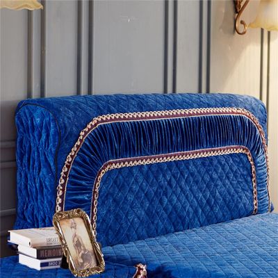 ZZYK Headboard Slipcover, Bed Headboard Cover Protector Thicken King Dustproof Stretch Solid Color Cover Suitable All Kinds of Headboards Dcor,Blue,90.5"/230cm