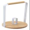 Paper Towel Holder Stand, Log Color Roll Paper Holder, Wood Base,Paper Towel Holder for Farmhouse Kitchen Countertop Dining Room Table (Color : White) view 1