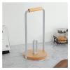 Paper Towel Holder Stand, Log Color Roll Paper Holder, Wood Base,Paper Towel Holder for Farmhouse Kitchen Countertop Dining Room Table (Color : White) view 4