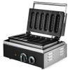 110V Waffle Maker Commercial 6 Grid Corn Dog Muffin Making Machine 1500W Electric Nonstick Baking Machine Efficient Making Machine Stainless Steel Body Sliver view 1