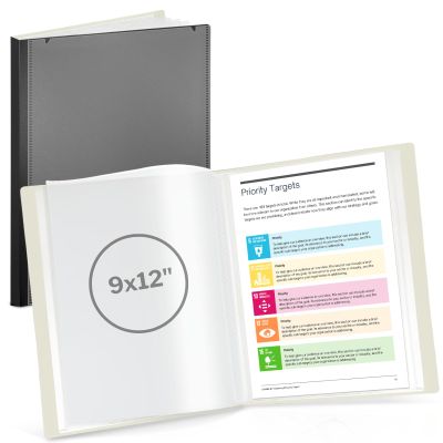 CRANBURY 9x12 Presentation Book (Black), 24-Pocket Folder with Clear Plastic Sleeves, Displays 48 Pages of 9 x 12 or A4 Documents, Certificates, Kids Art, Keepsakes, Acid-Free Portfolio Binder
