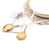 24-piece Snplowum Matte Gold Tableware, 18/10 Stainless Steel Utensils Heavy Serving Set With White Handle For Dinner & Dessert Home Restaurant Flatware Set, Service For 4 (White Gold) view 3
