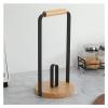 Paper Towel Holder Stand, Log Color Roll Paper Holder, Wood Base,Paper Towel Holder for Farmhouse Kitchen Countertop Dining Room Table (Color : Black) view 4