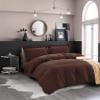 100% Cotton 600 Thread Count Duvet Cover, 1 Piece Duvet Cover with Zipper Closure & Corner Ties, Comforter Cover (Twin/Twin XL Size, Chocolate) view 2
