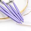 24-piece Snplowum Silver Satin Finished Serving Set, 18/10 Stainless Steel Flatware With Purple Round Hanle For Daily Use Salad Coffee Include Knife/Fork/Spoon, Service For 4 (Purple Silver) view 3