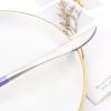 24-piece Snplowum Silver Satin Finished Serving Set, 18/10 Stainless Steel Flatware With Purple Round Hanle For Daily Use Salad Coffee Include Knife/Fork/Spoon, Service For 4 (Purple Silver) view 4