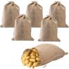 Bekith 6 Pack Burlap Bags with Drawstring, 18" x 24" Natural Jute Potato Sacks, Reusable Root Vegetable Storage Bags, Strong Race Bags for Kids, Perfect Birthday Party Game view 1