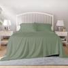 3 Piece Flat Sheet Set Oversized Size (132" x 110") 100% Egyptian Cotton 800 Thread Count Sheets - Soft, Wrinkle-Free, Fade-Resistant,Hotel Quality Flat Bed Sheet - Sage Solid view 1